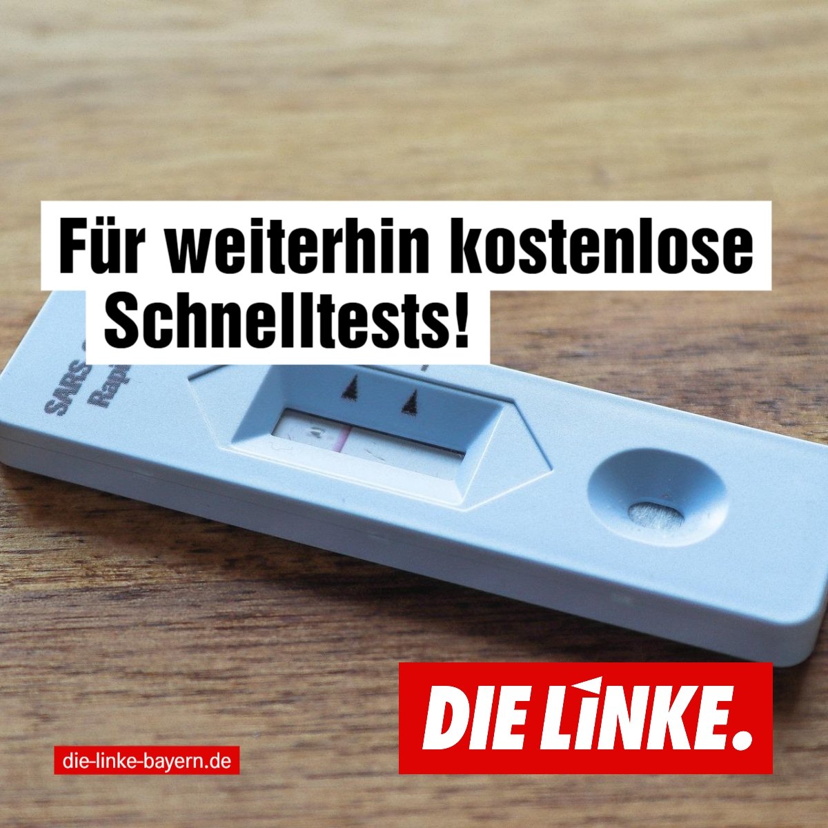 LINKE_Bayern's tweet photo. Seit diesem Monat sind die #Schnelltest|s in den #Testzentren, bis auf wenige Ausnahmen, nicht mehr kostenlos. Wir finden diese Entscheidung von #Lauterbach fatal. #Gesundheit darf keine Frage des Geldbeutels sein, schon gar nicht mitten in einer #Pandemie. https://t.co/mZRsud7QvM