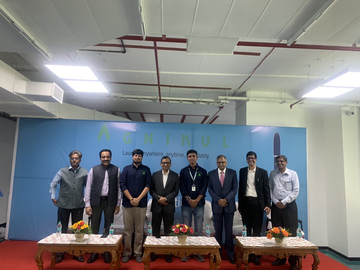 nanthakumarisha's tweet photo. Our Space tech startup Agnikul Cosmos has inaugurated India's first-ever facility to manufacture 3D-printed engines in Chennai. Named Rocket factor it was  by Tata Sons chairman N Chandrasekaran and Isro chairman S Somanath in the presence of Pawan Goenka IN-SPACe and prof-sathya https://t.co/vpbjNbAmbl