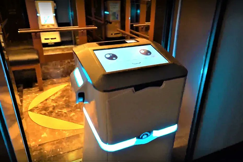 ElevatorWorld's tweet photo. #Otis' #IntegratedDispatch #API #technology successfully integrated #NipponOtis #elevators via the #cloud with #AIMTechnologies service #robots at #HotelKeihan Universal Tower in #Osaka, #Japan. (photo (c) Hotel Keihan) https://t.co/ezZVUdNw2M https://t.co/rctUbUYk4E
