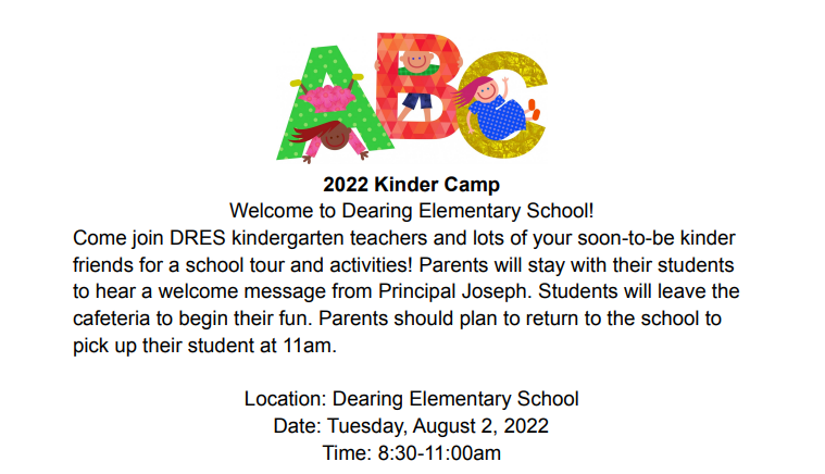 DRES Kinder Camp Registration docs.google.com/forms/d/e/1FAI…