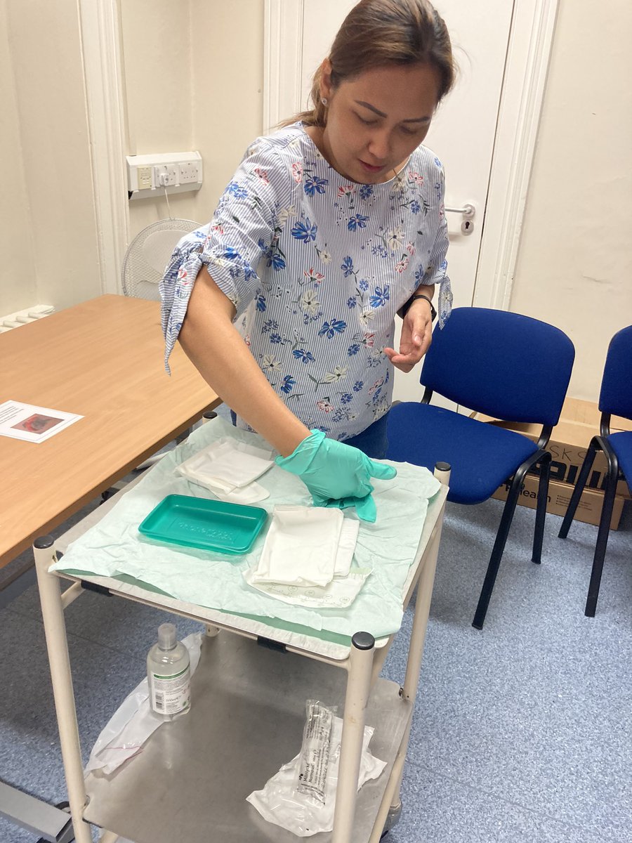 bthftOSN's tweet photo. Cohort 7 have been back in today practicing for their OSCE next month. The progress they’ve made is fantastic! Here is Nericel practicing her ANTT wound dressing station 🩹 😁😁 #bthft #nmcOSCE #nmctoc #nmc #overseasnurses https://t.co/EPw7iYfB9r