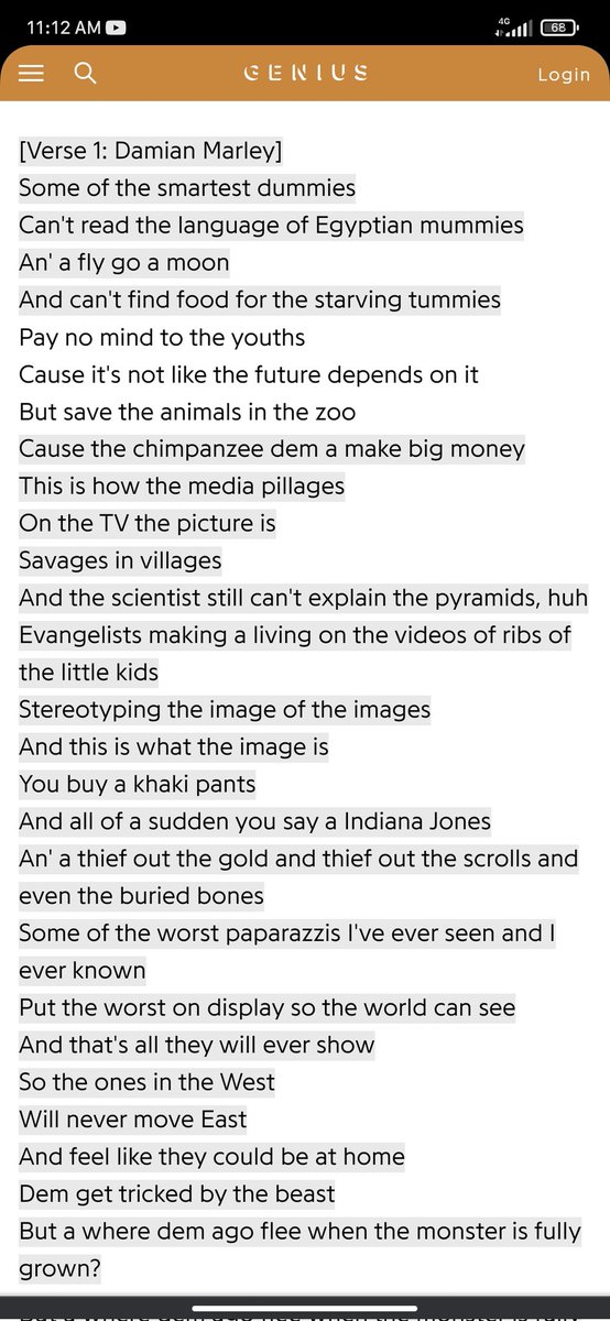 aldaiine's tweet photo. @YOHANDMESSIAH @Pretty_Sitholee @JosephBurite "So the ones in the west will never move east and feel they can be at home, get tricked by the beast but a weh dem a guh flee when the monster is fully grown" Damien Marley verse on patience https://t.co/NwFVVd28mO