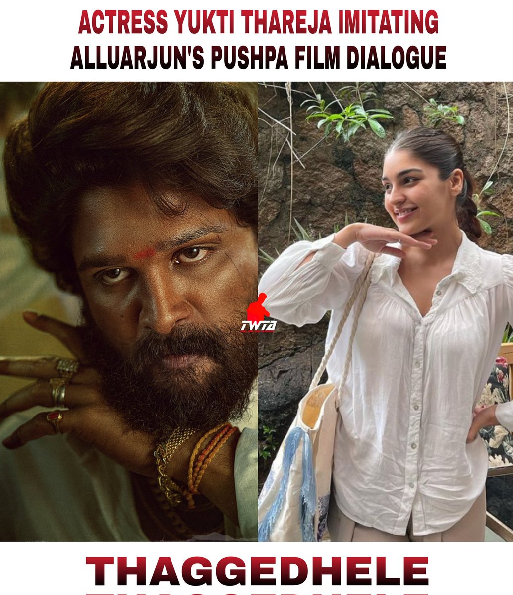 Actress @realyukti imitating @AlluArjun's ThaggedheLe Dialogue!..🔥

#Pushpa #AlluArjun #PushpaTheRule