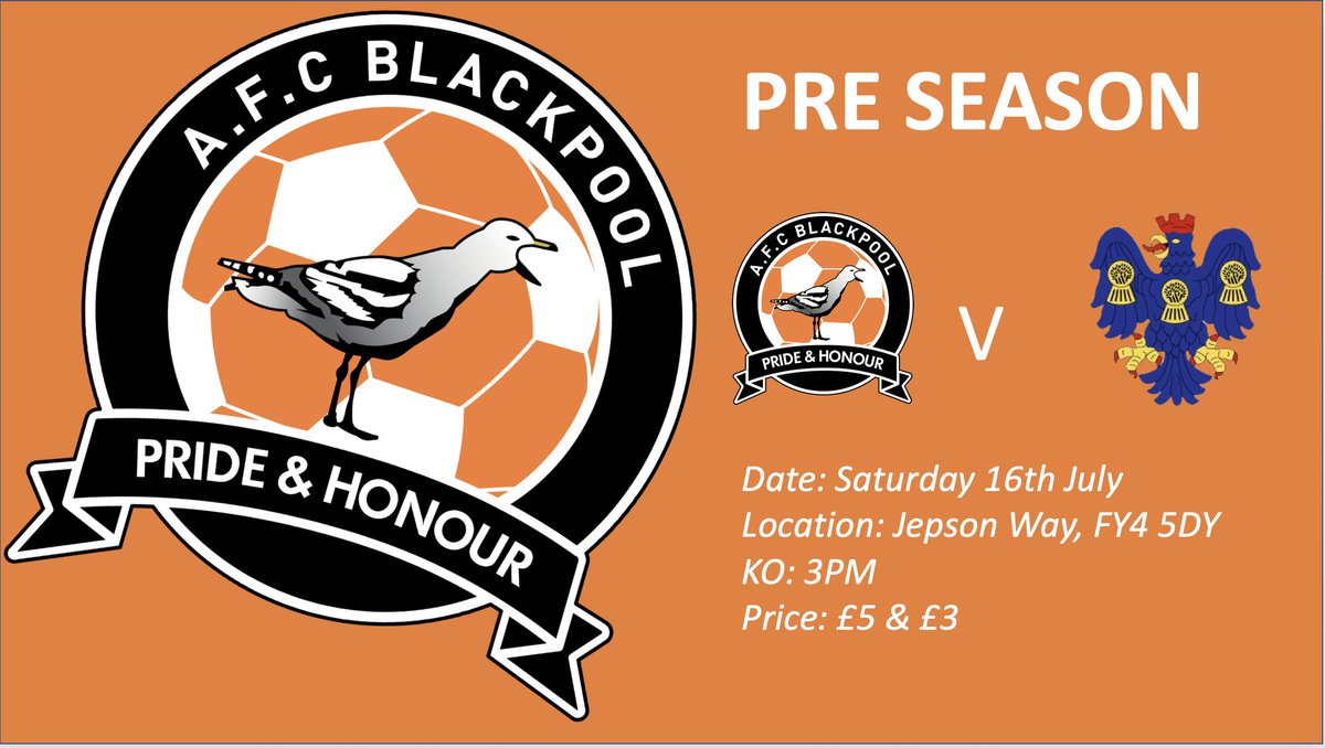 AFCBlackpool's tweet photo. NEXT UP: Mechs are at home again this weekend as we welcome @NorthwichVicsFC to Jepson Way.

With some lovely weather forecast, get down and enjoy some live football!

Match information here ➡️ https://t.co/4v6PCW65MS #upthemechs https://t.co/dUo1W6oTYj