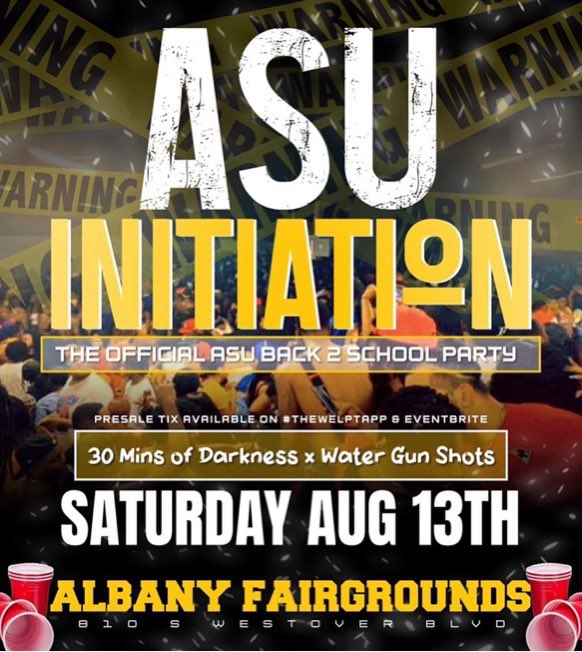 janverly's tweet photo. #ASUInitiation (The Return Of The Fairgrounds)
-Free Juice
-Whipped Kream All Night 
-30 Min Of Darkness 
-3 Djs
-2 Hosts
-10 Schools Under One Roof
Powered By #DertyWorkENT
@dertyworkceo
@djochoytlayol
@ladrake_24
@brandonthepromoter 
https://t.co/Edwm1B5dou https://t.co/FKV3mZKNDT
