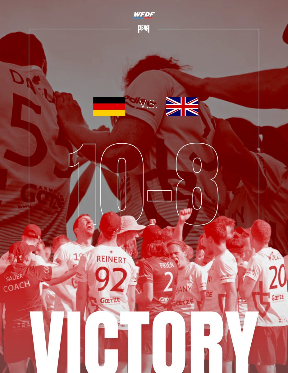 In a rain shortened game, GER (3-0) defeated Great Britain (0-3) in both teams final preliminary match of <a href="/TWG2022/">The World Games 2022 Birmingham</a> Flying Disc. Germany captures top spot in A-Pool!