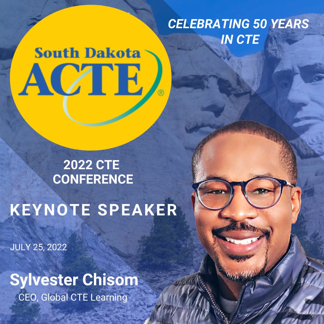 mrchisom's tweet photo. South Dakota up next...
Honored to deliver the keynote to educators and admin from across South Dakota as they celebrate 50 yrs in Career Tech Education. I am always grateful to share knowledge around preparing youth across America for future success. 
#globalcte #CareerTechEd https://t.co/kUckYZ9Qsb