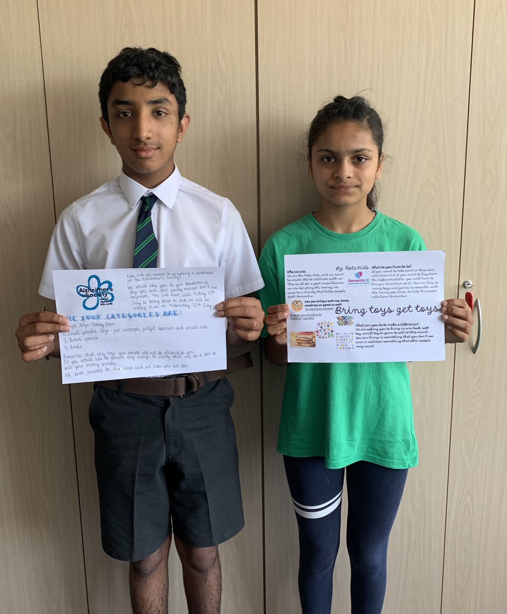 Meet the president and vice-president of Stanburn Rotakids, who presented their plans for charity fundraising to the head today. <a href="/RotaryStanmore/">Rotary Stanmore</a>