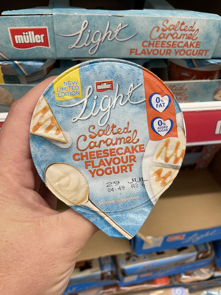 All_Things_New_'s tweet photo. Salted Caramel Cheesecake Müller Light! 🥄 At Asda #muller #mullerlight #saltedcaramel #cheesecake #yogurt #wellthisisnew https://t.co/vFza3TPNnF