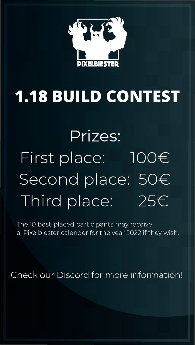 In 24 hours, our Hollywood 1.18 Contest will start on pixelbiester.net! You have 9 days to build a 51x51 plot and win great prizes! Check out our Discord for more information! discord.gg/NNAbDdc