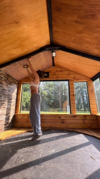 I didn&rsquo;t like the roof, so I bought cheap bamboo screens to cover them. Arms still attached 😅🥰 https://t