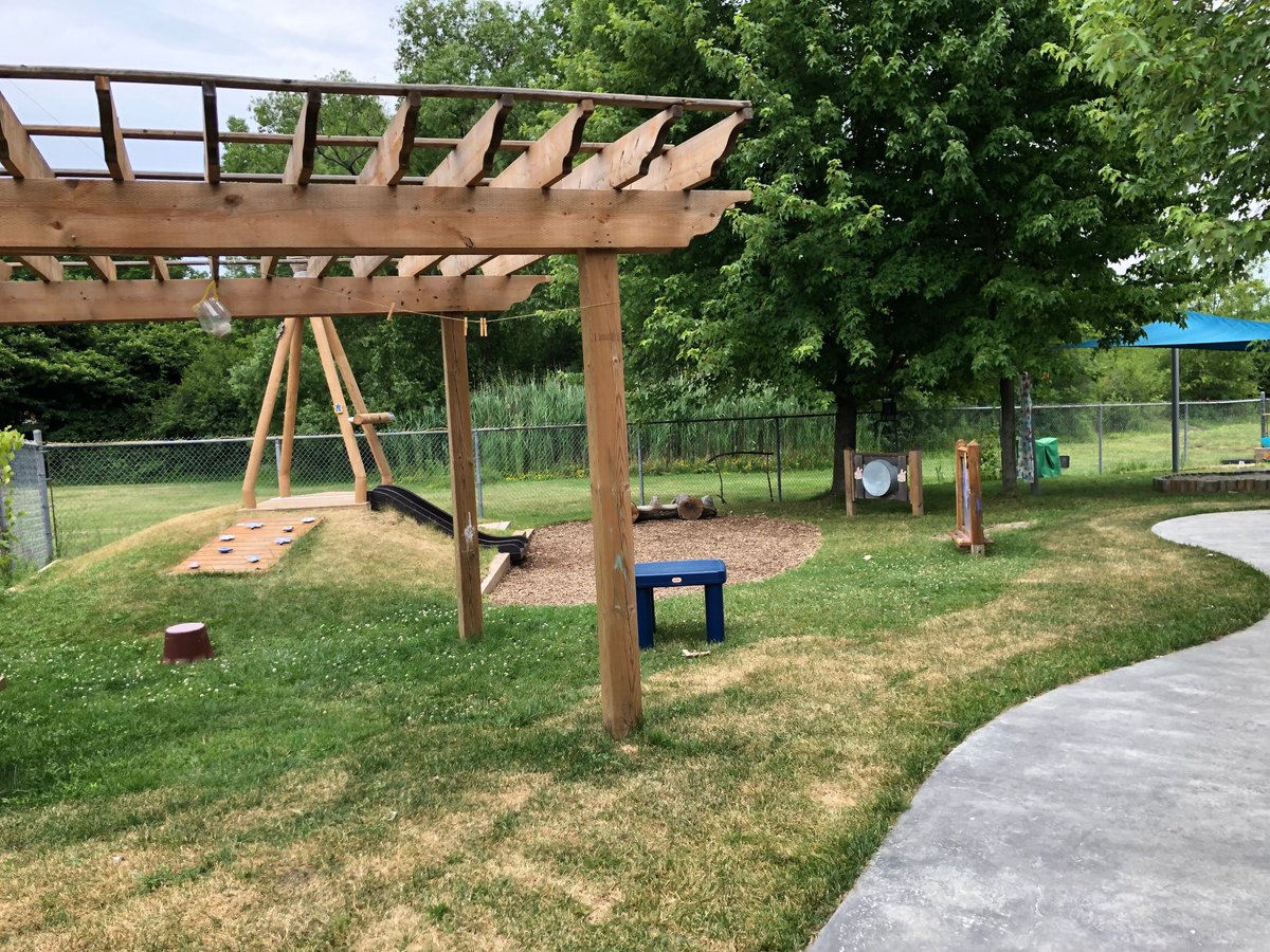 I love the outdoor learning space at Aamjiwnaang Binoojiinyag Kino Maagewgamgoons Early Learning Centre.