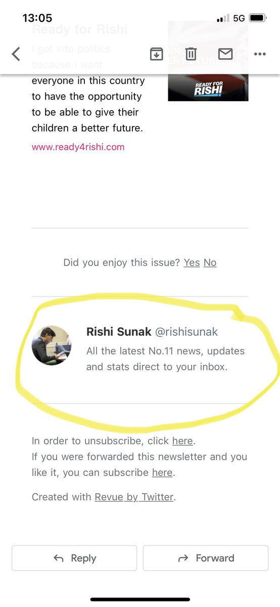 NEW: Rishi Sunak just used his ‘Number 11 newsletter’ - set up while he was Chancellor specifically for Treasury news - to push his leadership campaign 

Big GDPR questions considering he’s taking the mailing list of people who signed up for Treasury news …mostly during Covid