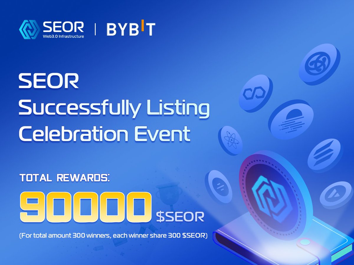 🥳SEOR Successful Listing Celebration Airdrop

💸Total reward: 90,000 $SEOR

🏂Campaign duration: July 14th-19th

☀️Register on <a href="/Bybit_Official/">Bybit</a> with SEOR invitation link: bybit.com/en-US/invite?r…

☀️Referral code: GKZV1K

🧩More details: giv.gg/seorcelebration

🔵#SEOR #Web3