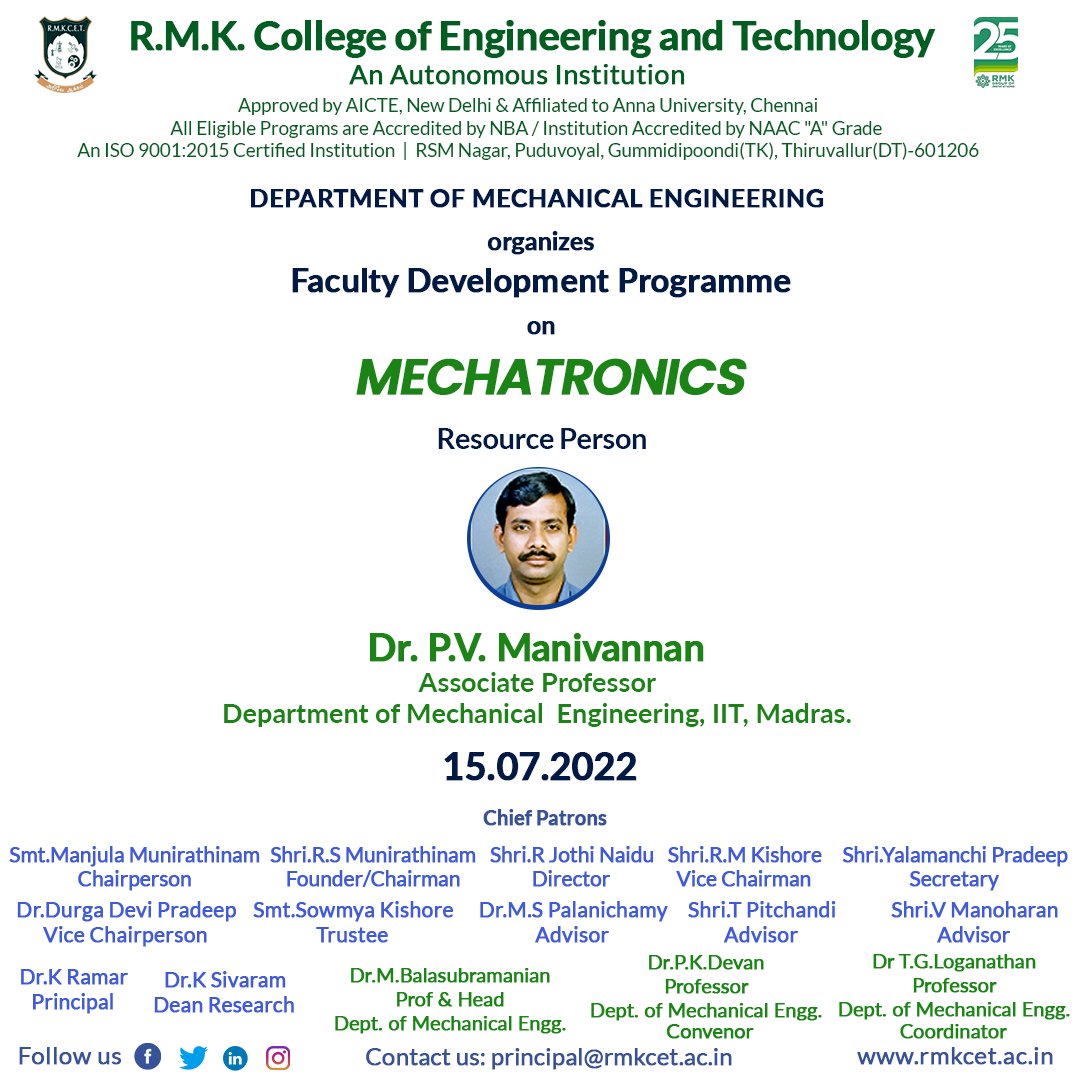 RMK College of Engineering and Technology on Twitter "RMKCET, Dept. of