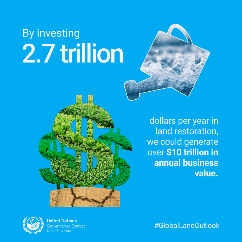 ibrahimthiaw's tweet photo. Investing in large-scale #land restoration to combat desertification, soil erosion, and loss of agricultural production is a win-win solution. It is a win for the environment. It is a win for the climate. It is a win for the economy, and for the livelihoods of local communities.