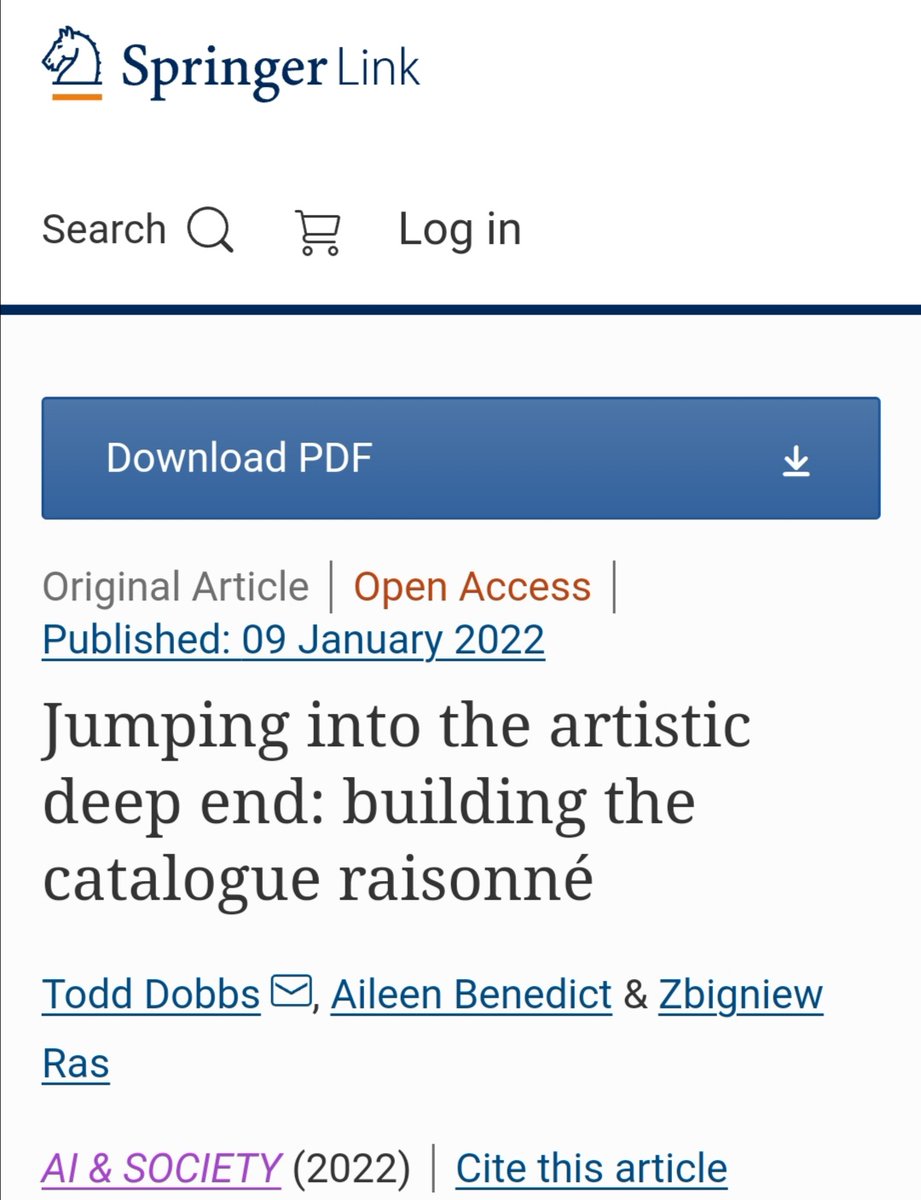 AlfredKrupa's tweet photo. A collection of my 598 artworks has been used within the research dataset (90 artists) of this scientific paper published by Springer Nature in 2022
#ai #springernature #aiandsociety #artresearch #scientificresearch #art #artworks #science #alfredkrupa #alfredfreddykrupa https://t.co/CHIqDj9gzG