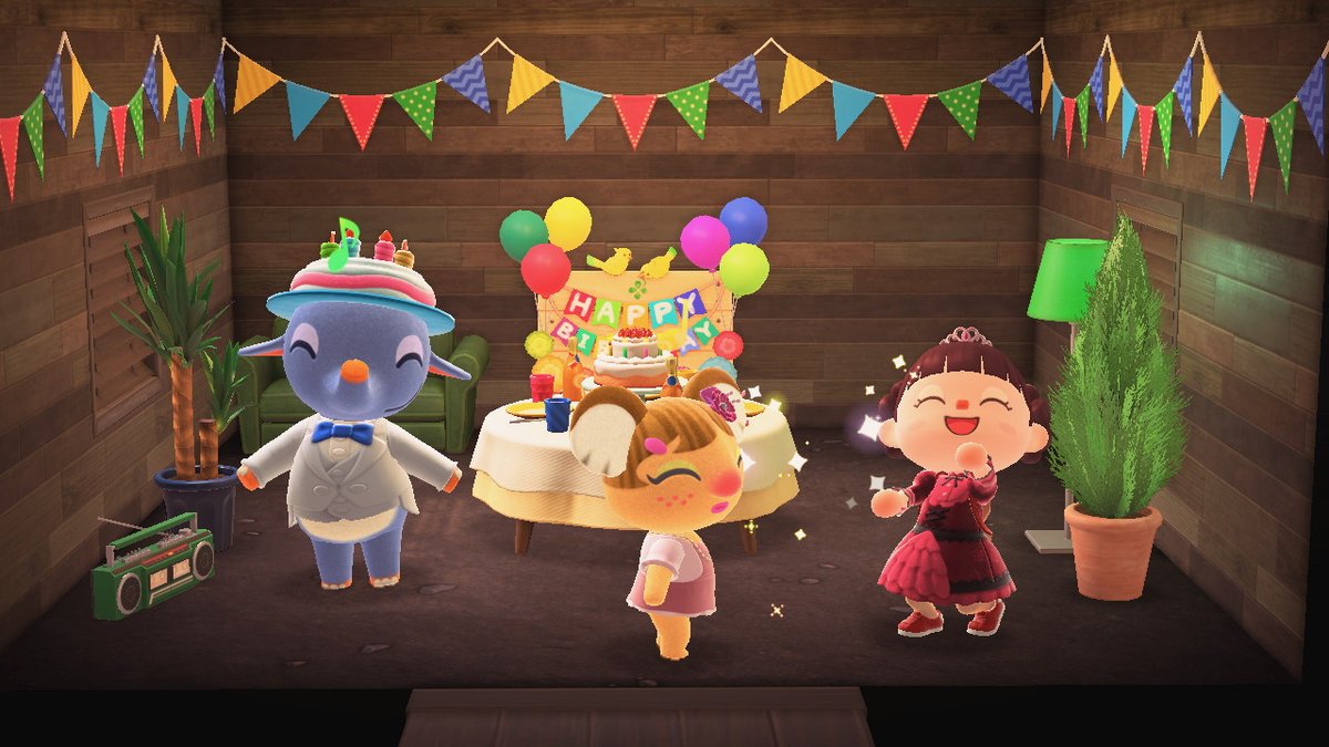 EmiQueenCity's tweet photo. Aujourd'hui c'est l'anniversaire de Pachy ! Alice est présente pour faire la fête !
#AnimalCrossing #ACNH #NintendoSwitch https://t.co/9vK8MRutpX