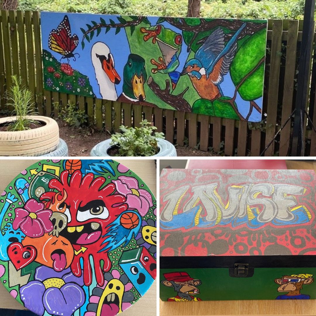 YMCA_Burton's tweet photo. These amazing pieces of art where created by a resident as part of their Princes Trust Programme - they are incredible!
#YMCA #YMCABurton #ArtTherapy #Charity #CharityWork #Princestrustprogramme https://t.co/4z7zNmT03v