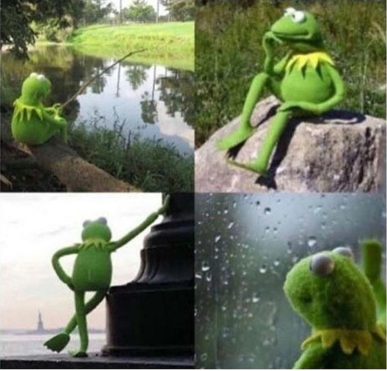 Kermit the frog waiting-Meme