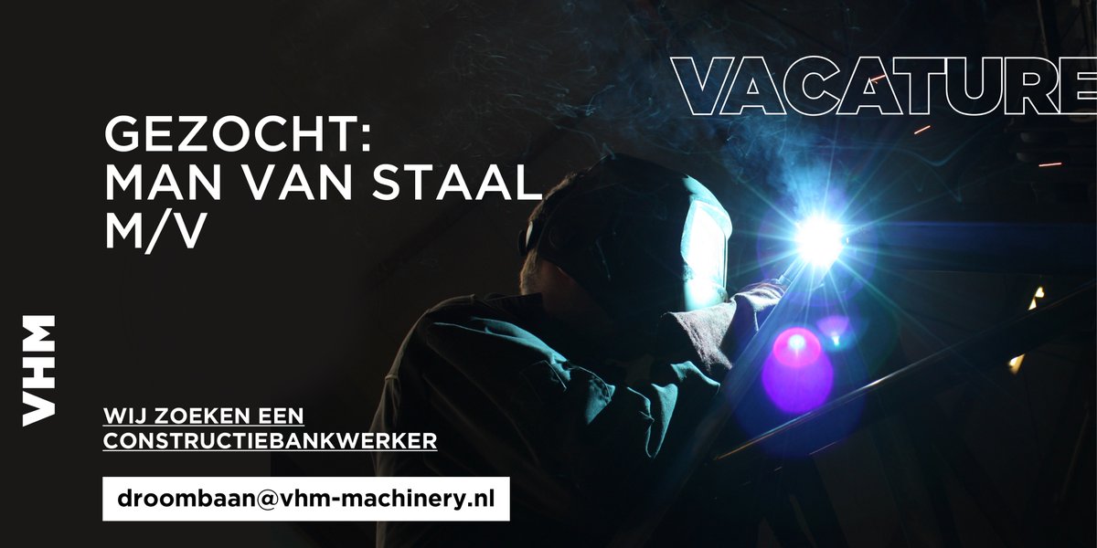 Zoek je een baan waar de vonken vanaf springen?Meegroeien met een jong bedrijf? Elke dag streven naar klasse? Bouwen aan onze eigen uitvindingen? Zelfstandig werken binnen onze Family of Teamplayers?Wij zoeken een constructiebankwerker droombaan@vhm-machinery.nl #vacature