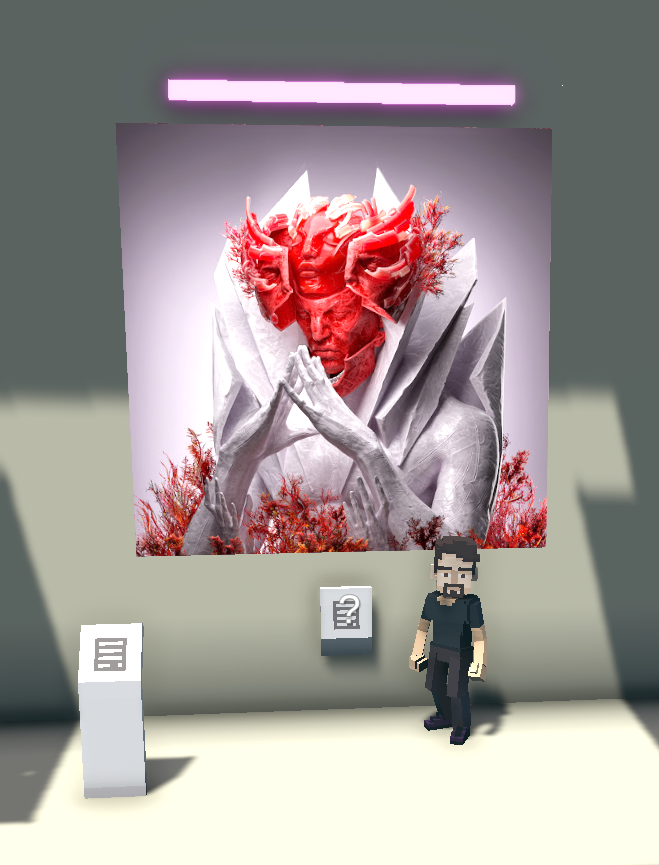 DoctorNight5's tweet photo. @TheSandboxGame @MOCDA_ I just participated in the #TheSandbox weekly contest for a chance to win 200 mSAND! Here is my favorite piece from the ‘Impossible Worlds’ exhibition, check out my screenshot below!
👇 https://t.co/8CdvofbsvF