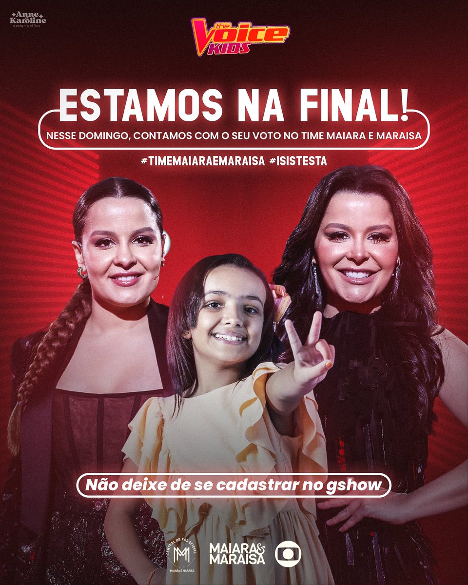centraldamem's tweet photo. Nesse domingo teremos a final do The Voice Kids e precisamos unir forças para tornar o time Maiara e Maraisa campeão!

A nossa finalista é a Ísis testa, que mesmo tão pequena já mostrou que tem um potencial vocal gigantesco e mereceu muito chegar na final! https://t.co/VYAP9FADiZ