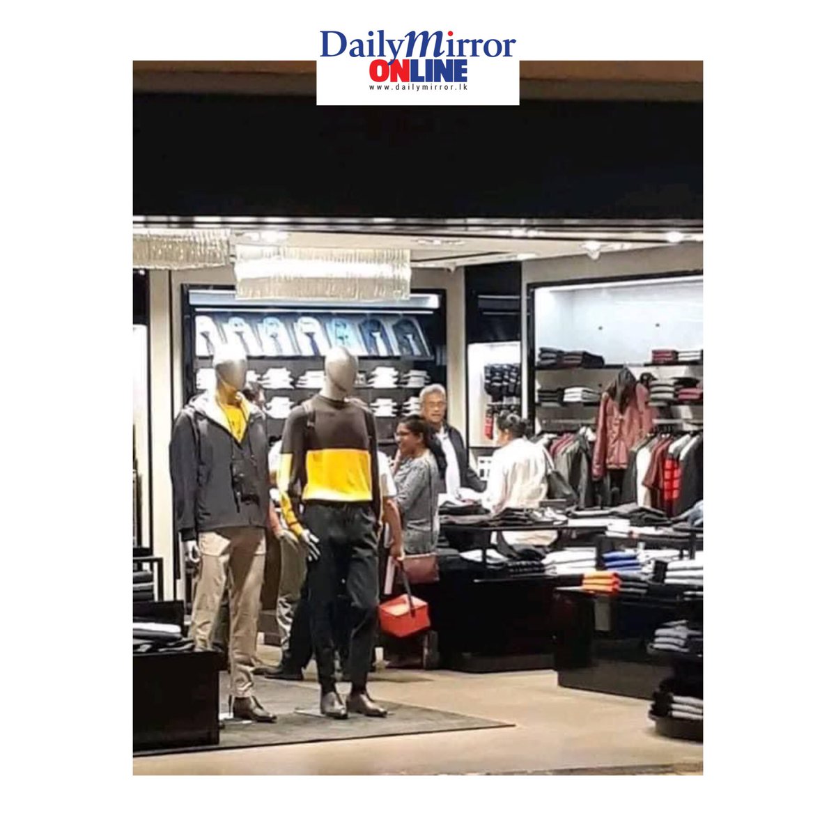 Dailymirror_SL's tweet photo. A photograph shared on social media, shows President Gotabaya Rajapaksa and First Lady Ioma, at Terminal 03, Changi Airport, Singapore. The photograph has been captured by another passenger. https://t.co/QQHrkIIf2k