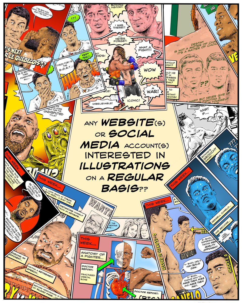 Starting in Sep | Paid services pls | Weekly (best) or monthly basis | Boxing, but not only | Please DM or email (aaa@kronkaaart.com) so we can exchange ideas and discuss how I can hopefully be an added value for your site. RT’s are as always appreciated. Thank you! 🙏 #boxing 🥊