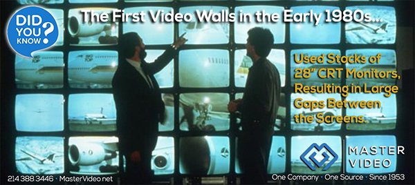 mvsystems's tweet photo. Why Video Walls? Did You Know; 2022 - The first Video Walls emerged in the early 1980s when standard 28” CRT monitors were stacked together, resulting in large gaps. READ MORE... https://t.co/8cryuO4axe https://t.co/6yM93TPL8U