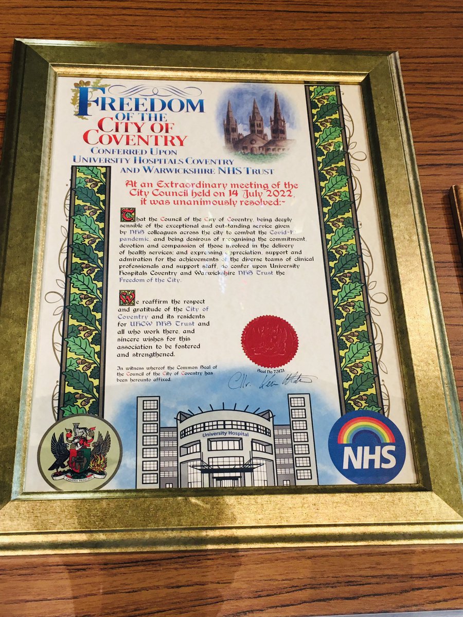 PhilippaBrowne2's tweet photo. Hugely privileged to be part of the Freedom of the City of Coventry at Coventry Cathedral with colleagues @nhsuhcw https://t.co/PukpcjCD73