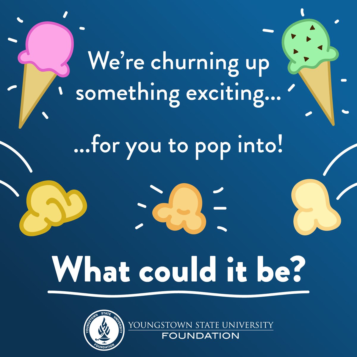 YSUFoundation's tweet photo. We're planning something awesome for campus to experience...That's all we will say for now...

Take a guess! What do you think it could be?

Stay tuned for more details coming very, very soon! 

#youngstown | #ysufoundation | #ysu | #ysupenguins https://t.co/wqBYPfmhHr