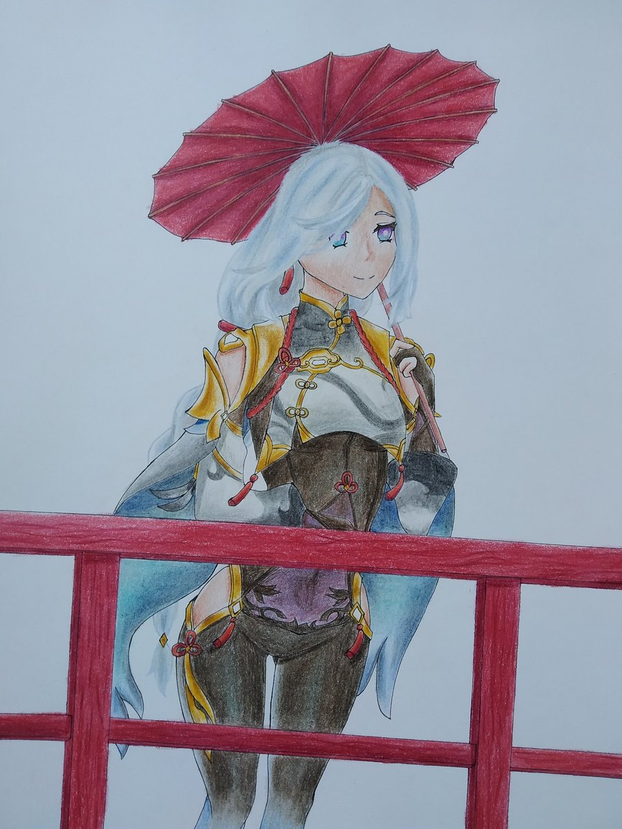 actual_pudding's tweet photo. #GenshinImpact #Genshinfanart #Shenhe #drawing https://t.co/s4UCL2yNSa