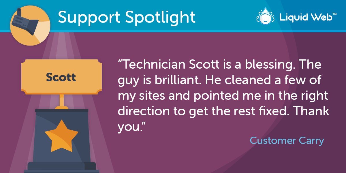 LiquidWeb's tweet image. Scott is our very own Mr. Clean!

#MostHelpfulHumansInHosting #MostHelpfulHumans #LiquidWebSupport #Support #SupportSpotlight