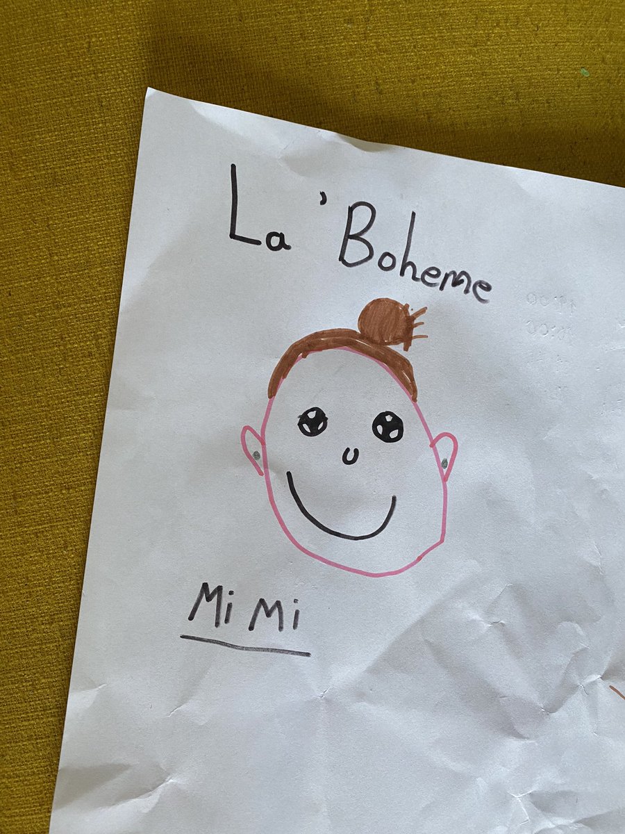 One of the children’s chorus has draw my likeness… definitely an Act 2 Mimi!
