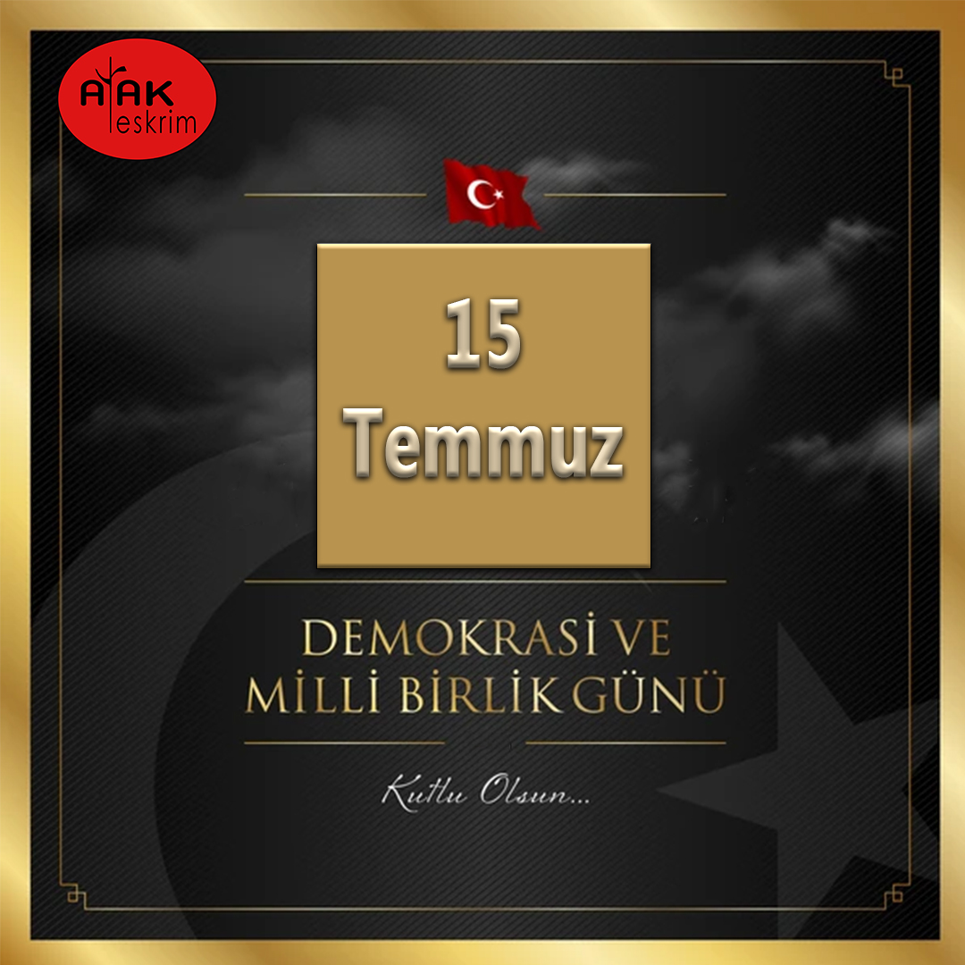 15 Temmuz Demokrasi ve Milli Birlik Gününde Şehitlerimizi Saygı ve Minnetle anıyoruz.