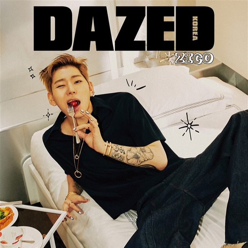 mmscene's tweet photo. Rapper #Zico (#WooJiho) covers #DAZEDKorea latest edition lensed by photographer #GoWontae wearing #TiffanyCo