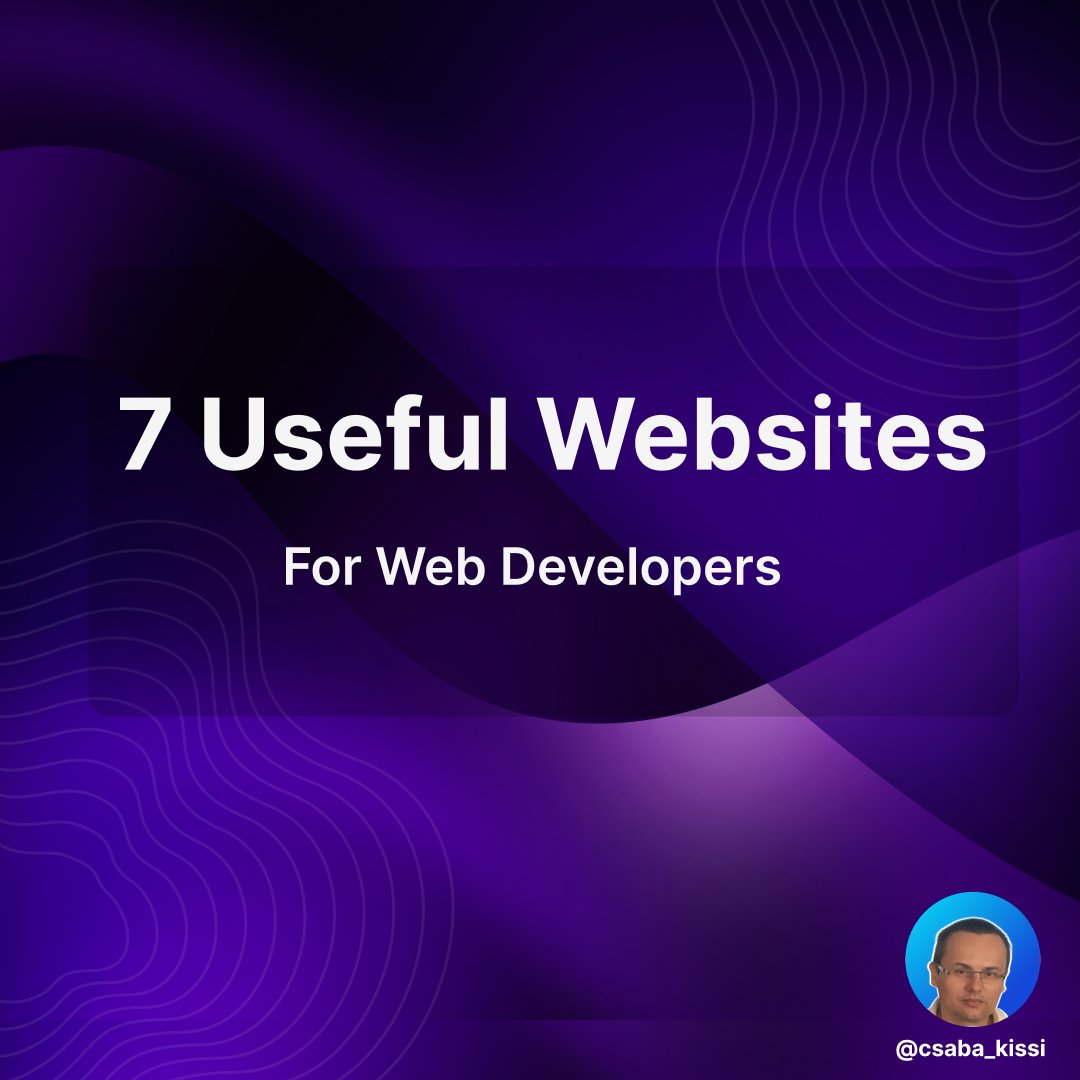 csaba_kissi's tweet image. 7 Useful Websites for Web Developers

Thread 🧵👇