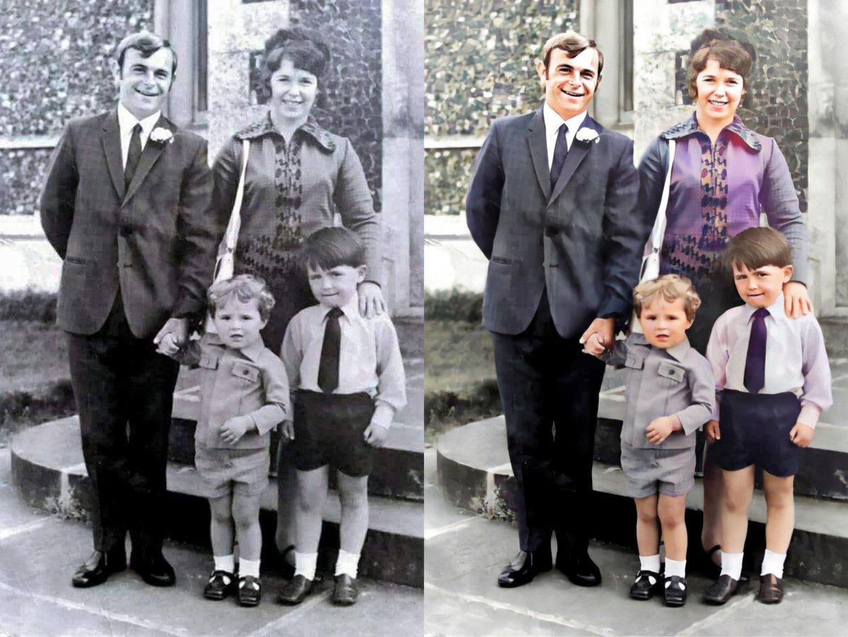 Clicktherapyuk's tweet photo. Makes a change to restore an old photo that I actually feature in. Restored from 1972 #photography #photorestored #PhotoOfTheDay #Photoshop #potd #restoration #colourised #photorestoration #digitalart #DigitalTransformation #POTM https://t.co/Bst4eHXI3W