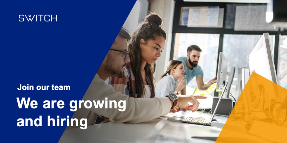 SWITCH_ch's tweet image. Are you ready for a new challenge? Join SWITCH and shape the digital services of the future with us as: #LinuxSystemAdministrator, #MarketingManager, #SystemEngineer, Community #ProcurementSpecialist, #InformationSecurity Officer
Apply now: swit.ch/7hlmm