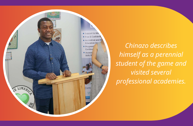 LimkLearnFest's tweet image. Meet our #LearningAmbassador Chinazo John Nnaya. Chinazo is co-founder and technical director at Football Friendlies. He has just archived his UEFA A coaching license from the Football Association of Ireland (FAI). 
#lovelearning #learningcommunities #limerickloveslearning #sport