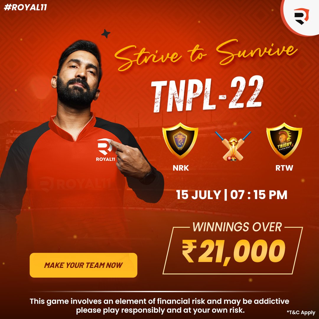 royal11official's tweet photo. Bhai back to back winnings aa rhi hai😍😍
Der kis baat ki hai🤔
Aapne team bnai ya nahi🧐
.
Wait kya karna abhi team banao🤝
Aur cash Ghar le jao
Only on #royal11💸💸
.
#TNPL #Cricket #matching2022 #Play #Earn #REWARDS #cashapp https://t.co/51E3TabCOM
