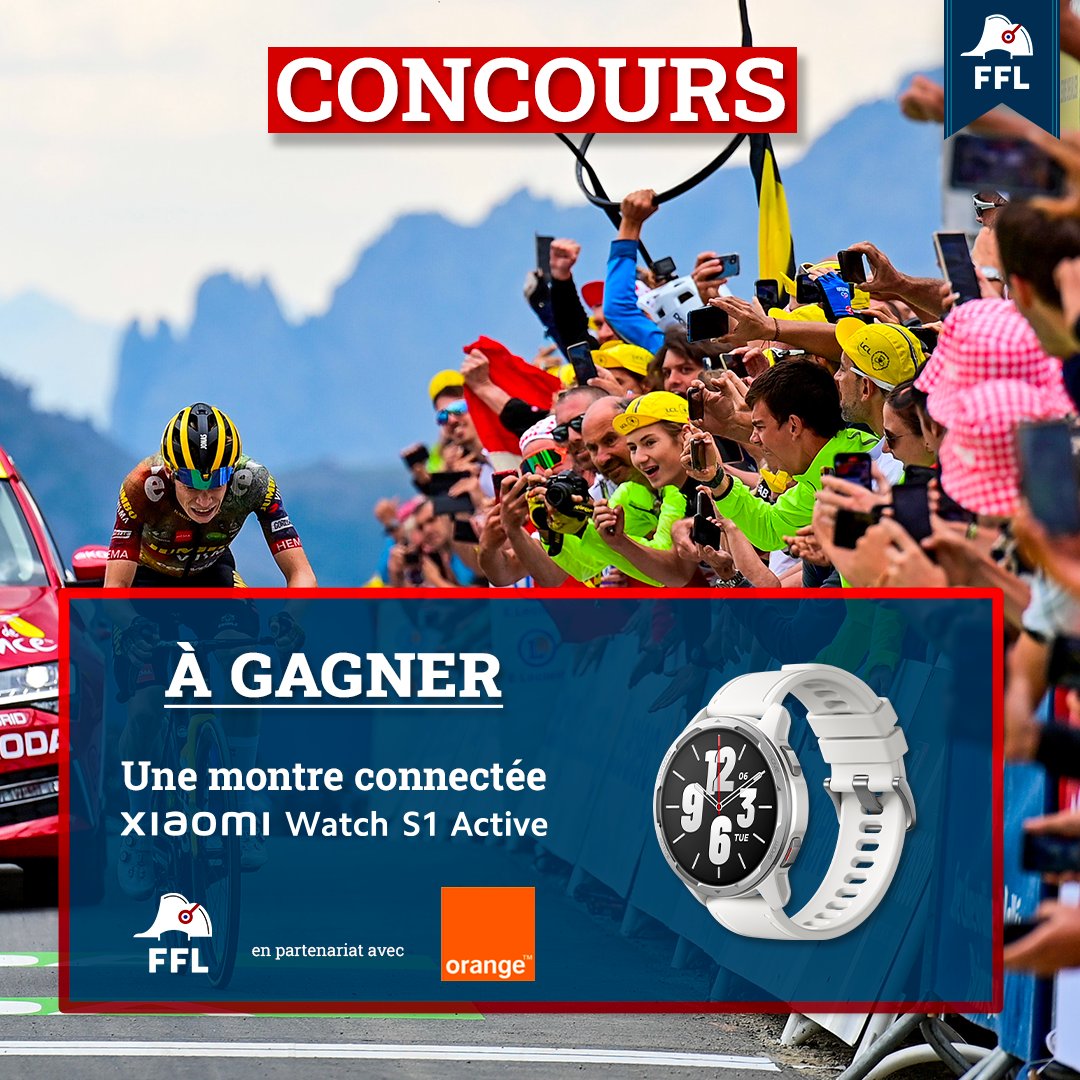 FFLose's tweet photo. Pas envie d'arriver hors délais à l'Alpe d'Huez ?

Pour vous permettre de rester dans le coup, la FFL et la team Orange vous offrent une montre connectée de sport @XiaomiFrance 🚲

Pour participer au concours :
➡️ RT &amp; Follow @fflose et @leTourdeFranz 

T.A.S. dimanche 18h ⏱ https://t.co/q785aH0qGc
