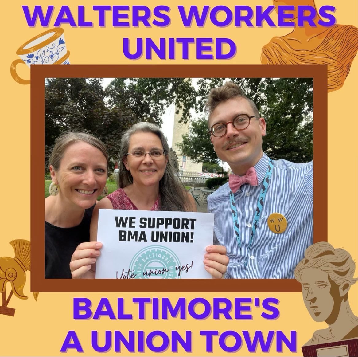 waltersunited's tweet photo. @BMAUnion 🎉Today’s a big day! 🎉🎉
Our friends at Baltimore Museum of Art are having their election! Solidarity!! https://t.co/G8Yj8IsS0n