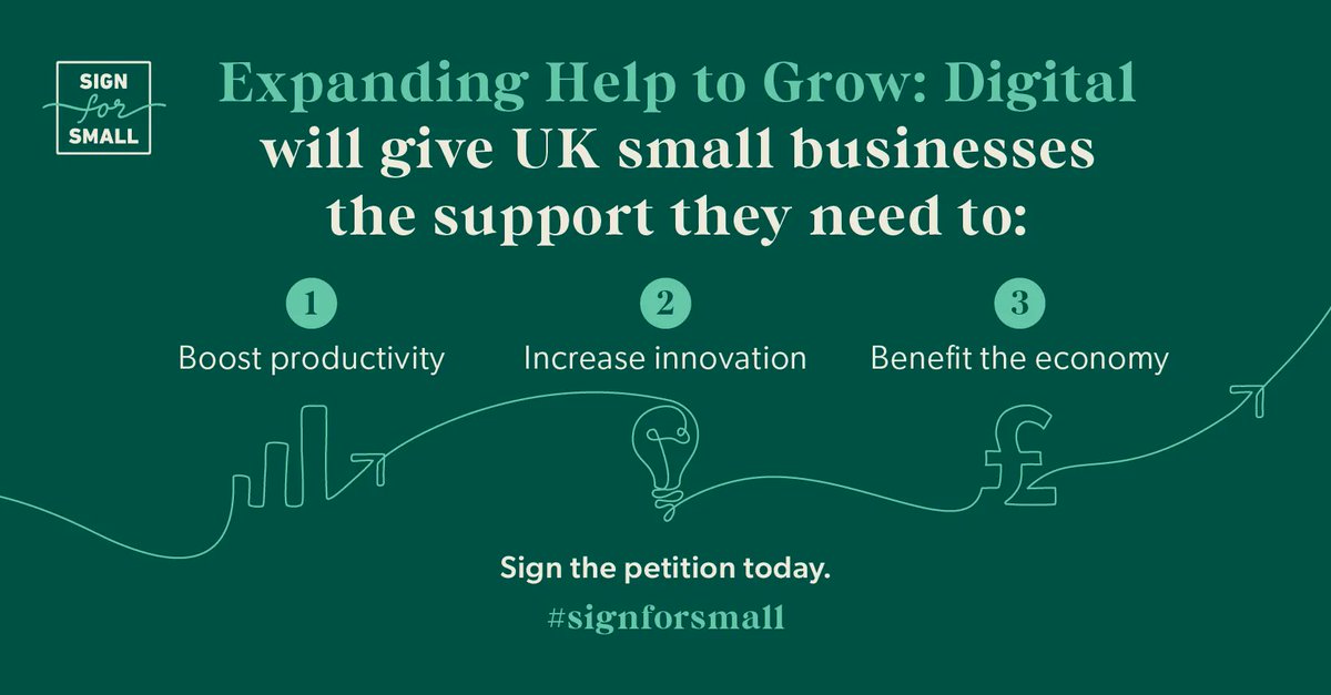 Expand #HelpToGrow Digital so more small businesses receive the resources they need to reduce the impact of rising costs and get back to what they do best: boost productivity, increase innovation, and ultimately benefit the economy. Sign the petition: signforsmall.uk