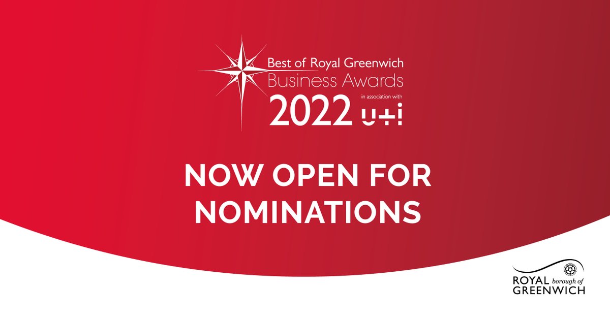 Nominations for the Best of Royal Greenwich Business Awards 2022, in association with 
@uandiplc, are now live! 🎉

Enter your business in up to 2 of the 12 categories for a chance to win 🤞🏆

Deadline: 14 August

Get nominating here: royalgreenwich.gov.uk/businessawards 
#GreenwichBizAwards
