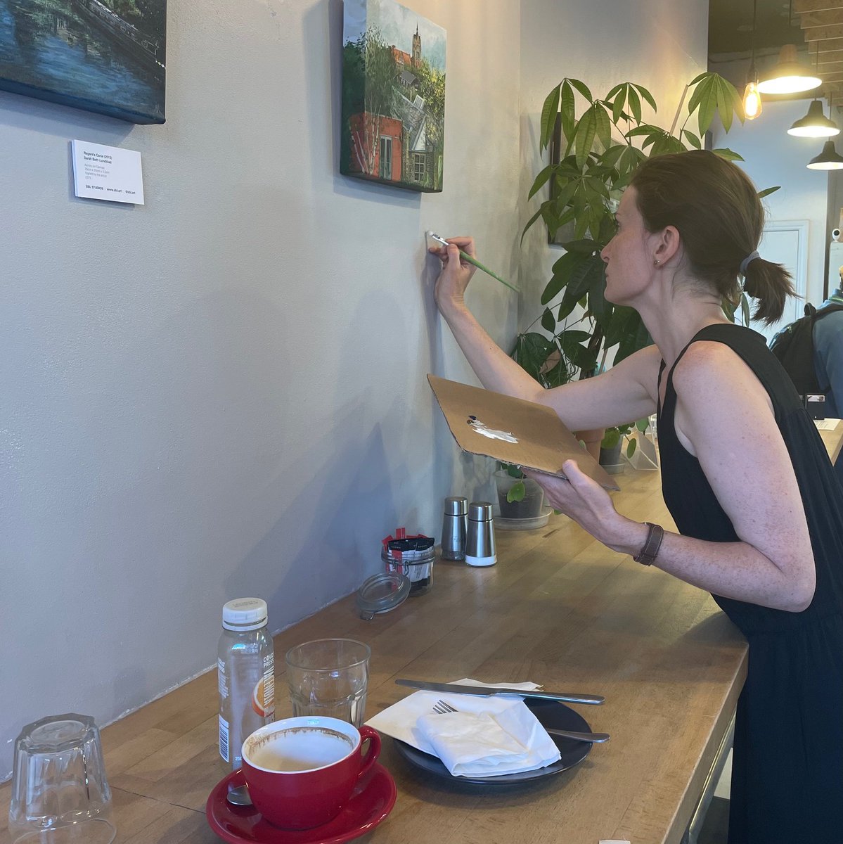 sblstudios's tweet photo. Such a fun hang @PistachioPickle and thank you for this wonderful opportunity to showcase my "Urban Landscape Series" at 142 Liverpool Road -  such a tranquil and happy space. So looking forward to the Saturday opening and show @di_ewer! https://t.co/uQ1qI0rZeG