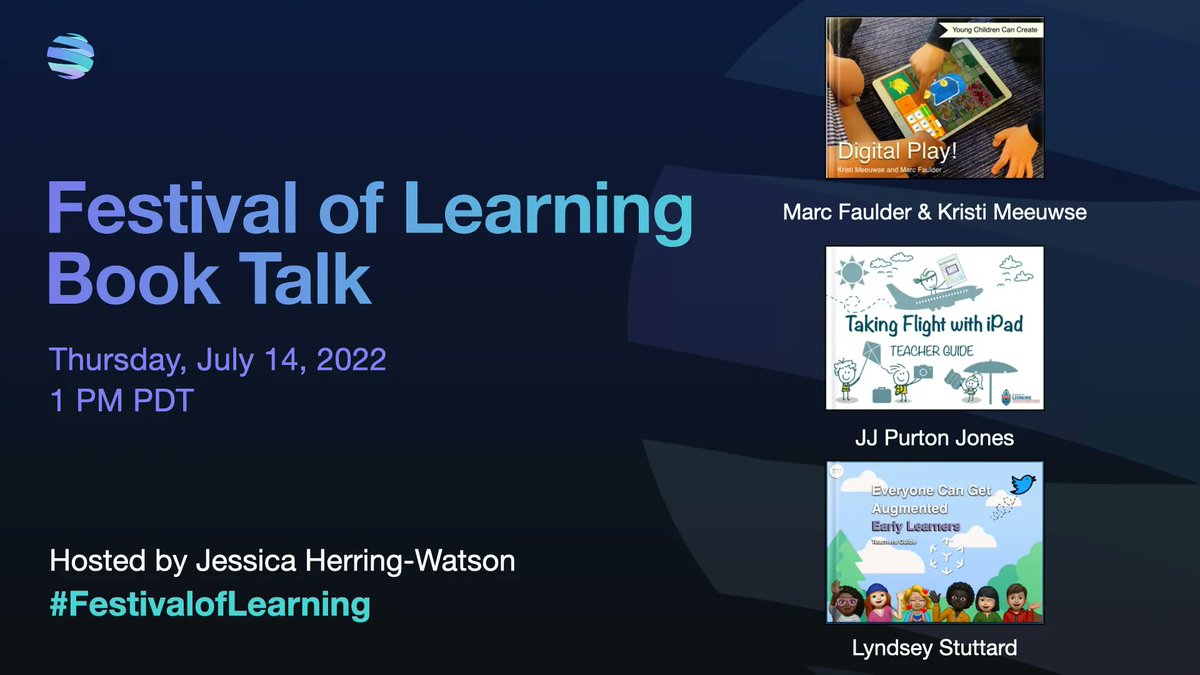 It's #FestivalofLearning Book Talk day! Join me, @lyndsdive85 <a href="/JJPurtonJones/">JJ Purton Jones</a> <a href="/MarcWithersey/">Marc</a> &amp; <a href="/KristiMeeuwse/">Dr. Kristi Meeuwse</a> at 1 pm PDT as they share books they've created to support primary grades learners. Link to register for this free session: buff.ly/3NTdn0I #AppleEDUchat