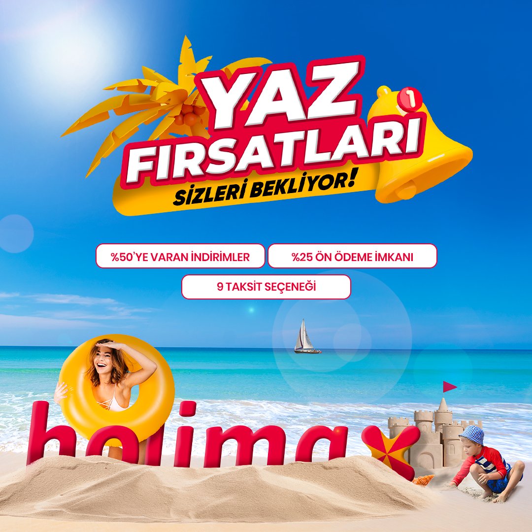 Holimax'te birbirinden cazip yaz fırsatları sizi bekliyor! Hayalini kurduğunuz tatil için, rezervasyonlarınızda %50'ye varan indirimler, %25 ön ödeme imkanı ve 9 taksit seçeneği gibi pek çok ödeme avantajından yararlanabilirsiniz.