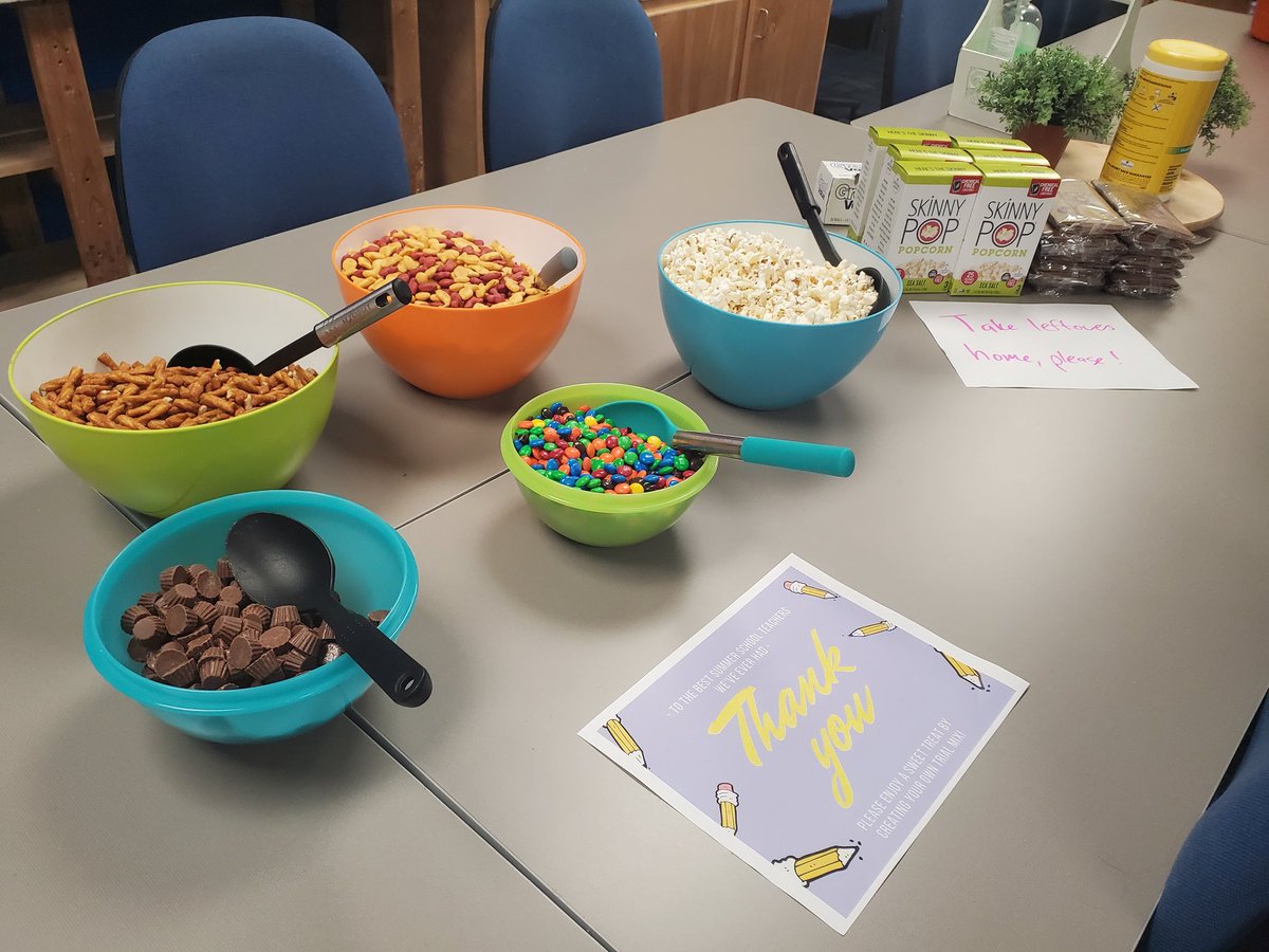 RoseSLenz's tweet photo. A small staff appreciation for the @sdwBethesda #SDWSummerLearning crew! They are what makes a summer school successful https://t.co/VqLzh1o84B